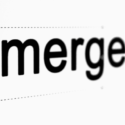 Bold monochromatic image featuring the word "merge," symbolizing City Plumbing's emergency heater repair services for winter.